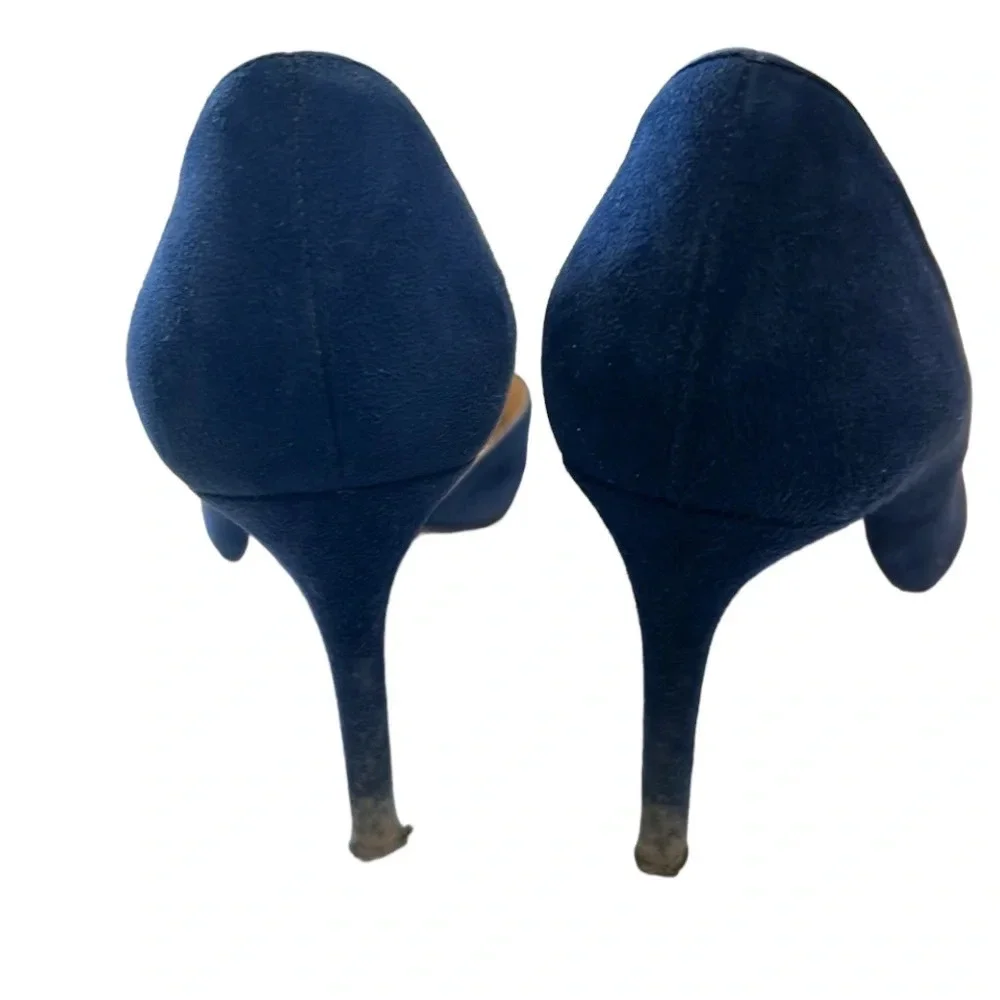 Prada navy and black d'orsay heels